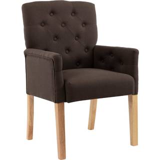 spisebordsstol med armlæn stof beige