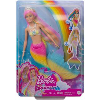 Barbie Dreamtopia farveændrende havfruedukke med regnbuehår, farveændrende hale og overdel – varm/koldt vand-omdannelse