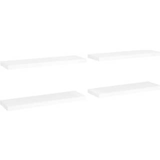 Væghylder 4 Stk. 80X23,5X3,8 Cm Mdf Grå Højglans