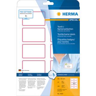 HERMA navne/tekstil etiket aftagelig 80 x 50 blå mm, 200 stk.