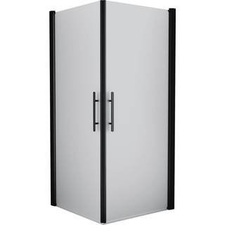 Fjäll Brusehjørne med mat glas og sort profil - 70 x 80 cm