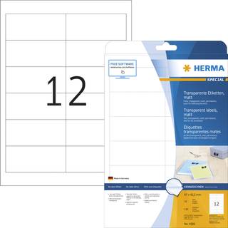 HERMA Transparent film labels matt A4 97 x 42.3 mm weatherproof permanent adhesion