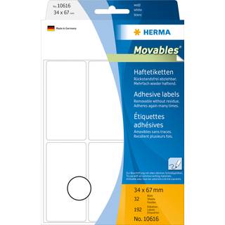HERMA Removable multi-purpose labels 34 x 67 mm white for hand lettering