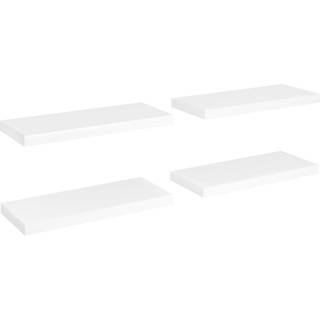 væghylder 4 stk. 60x23,5x3,8 cm MDF sort højglans