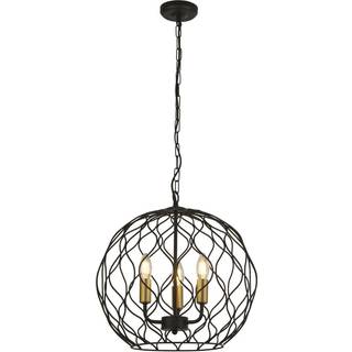 Finesse hængelampe, sort/guld, metal, Ø31,5 cm, E27