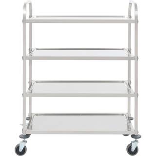 Køkkenvogn Med 2 Hylder 96,5X55X90 Cm Rustfrit Stål - 107 x 55 x 125 cm (4 niveauer)