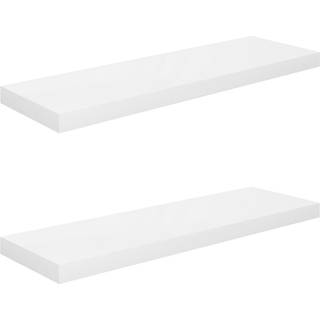 væghylder 2 stk. 80x23,5x3,8 cm MDF hvid højglans