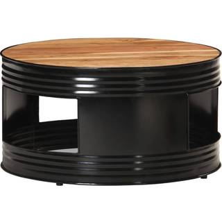 sofabord 68x68x36 cm massivt genbrugstræ sort
