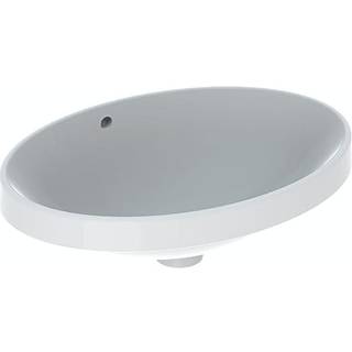Geberit VariForm håndvask til indbygning oval: B=55cm, T=40cm, Hanehul=Uden, Overløb=Synlig, Hvid