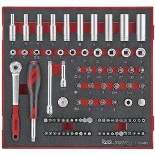 Teng Tools Topnøglesæt med 89 dele med 1/4\" firkantfatning. TED1489