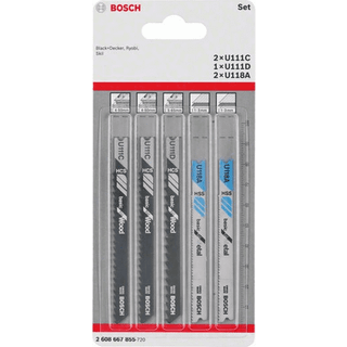 Bosch Stiksavklingeingesæt U111 U118a 5stk - 2608667855