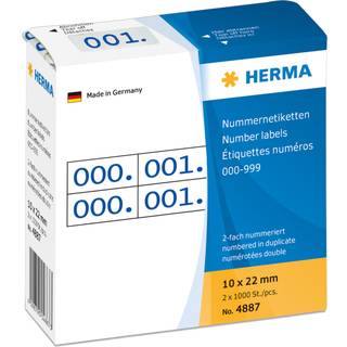 HERMA self-adhesive number labels - 2000 label(s) - 10 x 22 mm