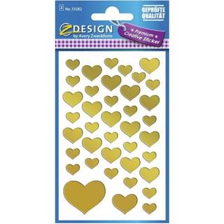 Avery 53282 Heart gold 2ark of 39 labels assorterede sizes