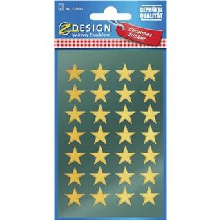 Avery 52800 Stjerne guld 2ark med 28 labels 8x8 glansfolie