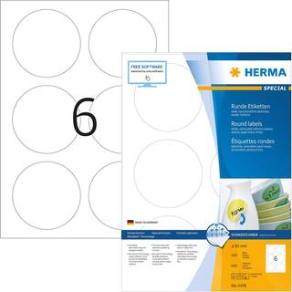 HERMA etiket aftagelig ø85 mm, 600 stk.