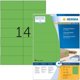 HERMA Coloured labels A4 105 x 42.3 mm green permanent adhesion