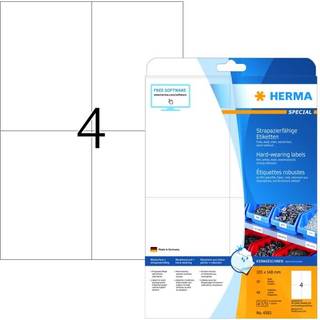 HERMA Weatherproof film labels A4 105 x 148 mm white extremely strong adhesion