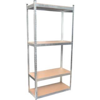 Stålreol galv. m/4 hylder - 90 x 190 x 40 cm