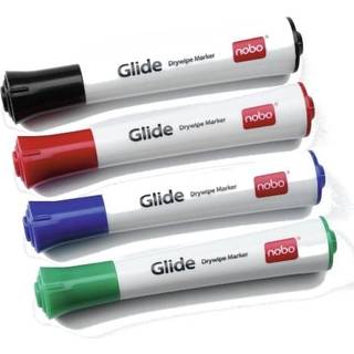 Whiteboardmarker Glide Nobo 4 farver 1902096 (Udsalg begrænset antal)