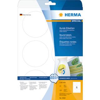 HERMA etiket aftagelig ø85 mm, 150 stk.