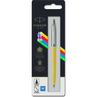 Parker Jotter Originals-kuglepen, gul lakering, medium spids, blå blæk, boblepakke