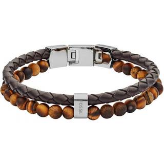Tiger&#39;s Eye Læderarmbånd, Brun, 18-19,5 cm