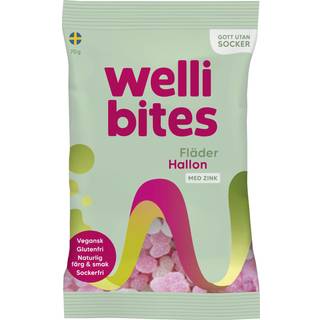 Wellibites Hylde & Hindbær, 70 g
