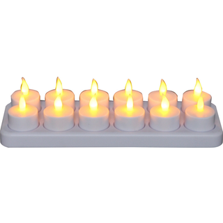 Kulz genopladelige LED-fyrfadslys, 12 stk