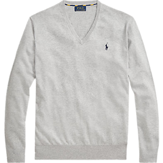 Polo Ralph Lauren Pima Cotton V-neck Pullover Andover Heather