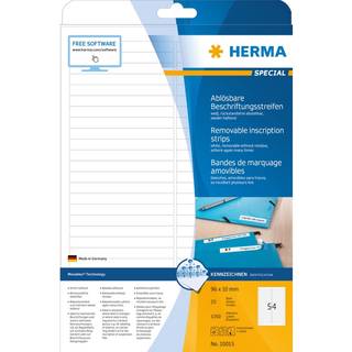HERMA Removable inscription strips A4 96 x 10 mm white Movables® technology