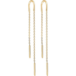 Enamel - Hoop Chain øreringe i forgyldt sølv