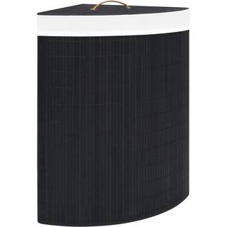 Hjørnevasketøjskurv 60 L Bambus - Hvid