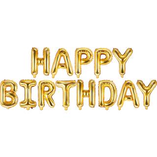 Folieballon Happy Birthday Guld 14” Bogstaver – Perfekt til Fødselsdagsfesten