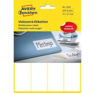 Avery 3362 Labels-Etiketter, hvide All-round 77x31 stor pakke 224stk.