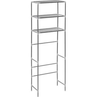 opbevaringsstativ med 3 hylder 53x28x169 cm sølvfarvet