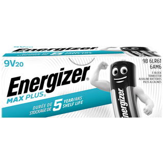 Energizer Max Plus 9v/522 (20 Stk. Pakning)