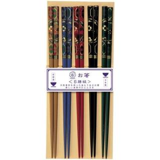 Susutake-Komon 5 par spisepinde med japansk indretning - Kawai