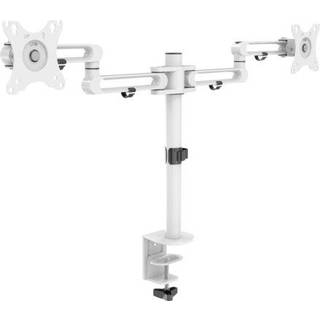 DELTACO WA90 WHITE LINE Dual-monitor Bordbeslag til 2 skærme, 13"-32", VESA