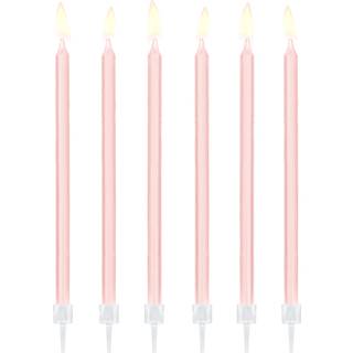12 stk. Kagelys Lyserød 14 cm – Elegante og festlige med lang brændetid