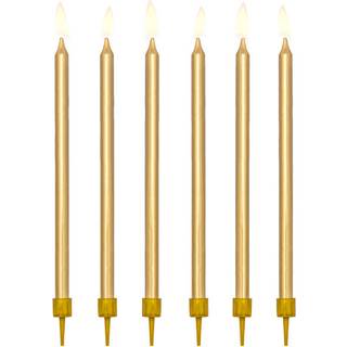 12 stk Kagelys - 12,5 cm guld