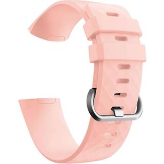 Fitbit Charge 3/4 armbånd silikone Sort/Sølv (L)