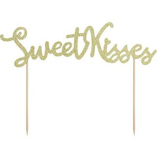 Kage topper "Sweet Kisses" guld