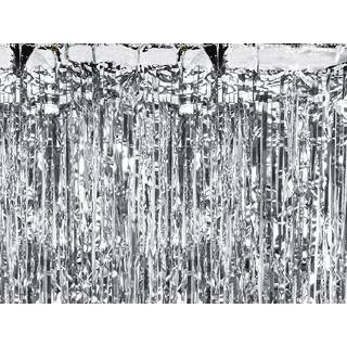Festgardin Sølv Metallic - Smal & Ekstra Høj - 90x250cm