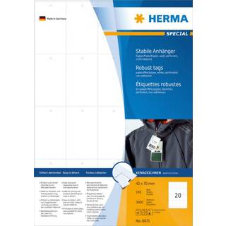 HERMA slidstærk mærkningslabel 42 x 70 mm, 2000 stk.