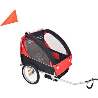 cykelanhænger 30 kg rød og sort