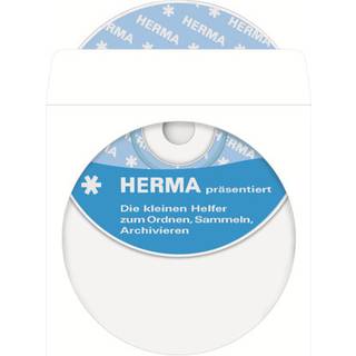 HERMA CD/DVD Sleeves     124x124 100 pcs white self-adhesive 1140