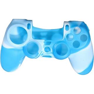 Silikonehåndtag til håndkontrol, Playstation 4, Kamoflage Blue, White