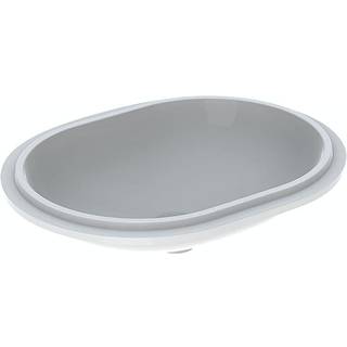 Geberit VariForm håndvask til underlimning ellipseformet: T=49cm, Hanehul=Uden, Overløb=Synlig, Hvid / KeraTect