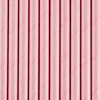 10 stk Papirsugerør Ensfarvede pink