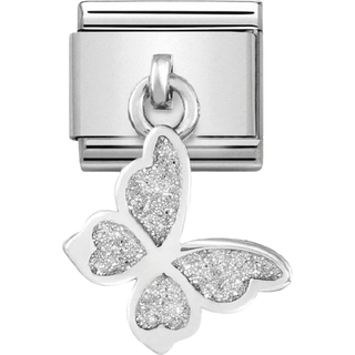 Nomination Glitter Butterfly Hanging Charm - Silver